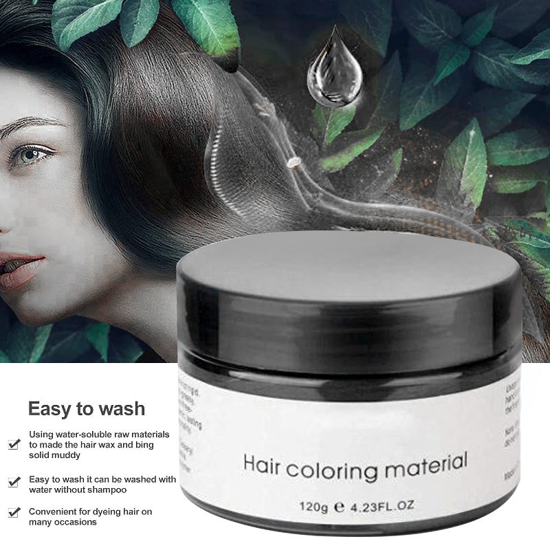 Acosexy Black Hair Spray,Temporary Hair Color Dye,Hair Color Spray Wax, Natural Hair Coloring Wax Material Disposable Hair Styling Clays Ash for Cosplay,Party,Masquerade, Halloween.etc (Black, 1 Pack) - Image 4